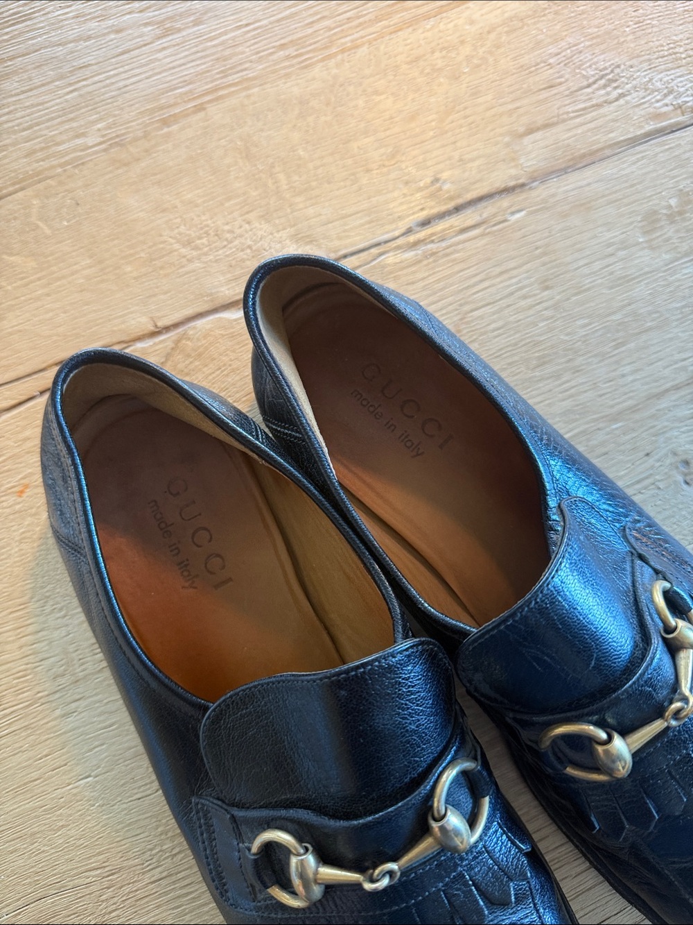 Gucci Black Leather Horsebit Kiltie Slip-On Loafers - Picture 2 of 6